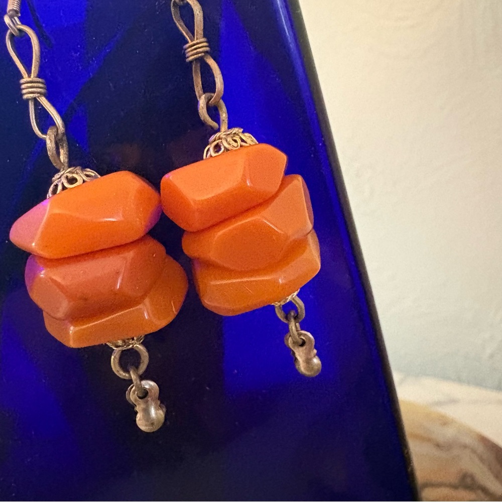 Vintage Butterscotch Bakelite Earrings